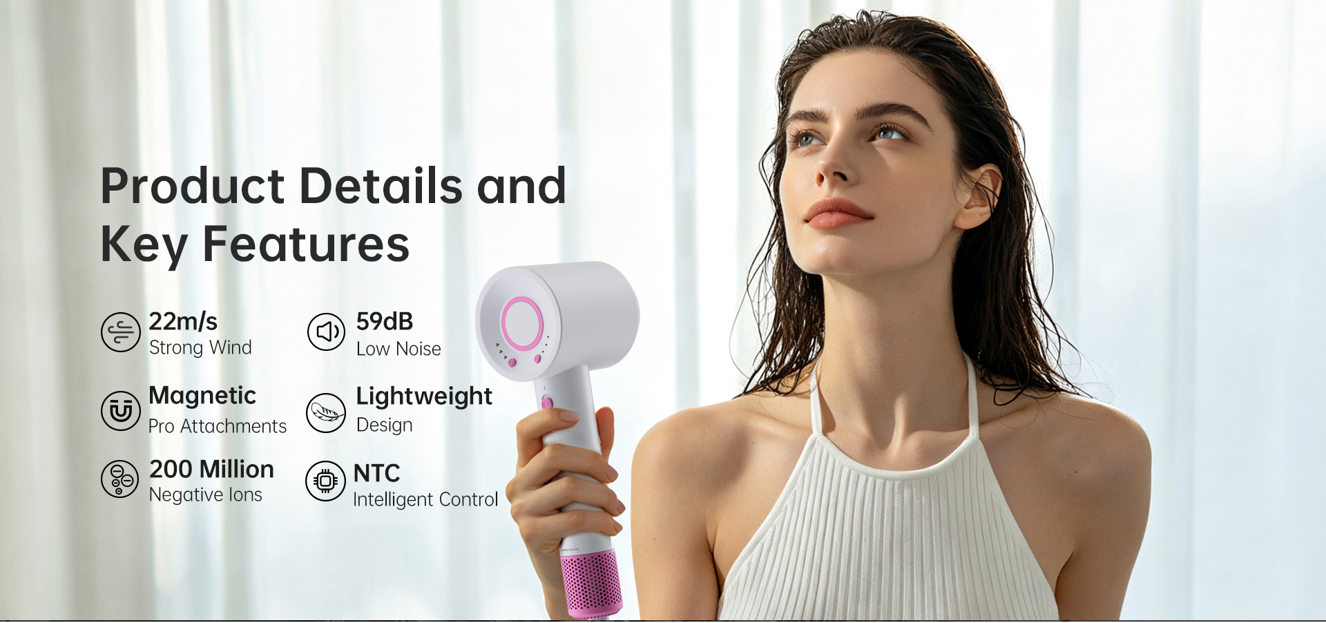 EJanMay M5 lightweight hair dryer details